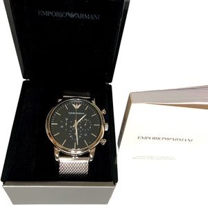 EMPORIO Armani Watch Chronograph Steel Mesh Suit Business Casual Aviator AR1808